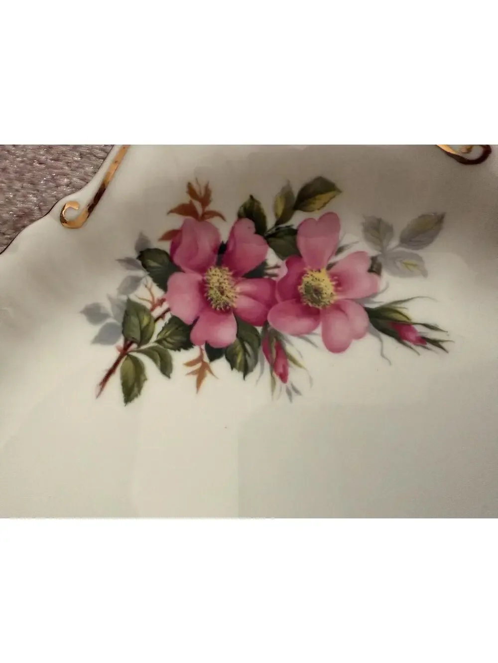 Vintage Cake Plate Royal Albert Prairie Rose Cake Dish 3